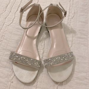 DB studio Davids bridal Starlet ivory wedding sandals with Crystal/Pearl